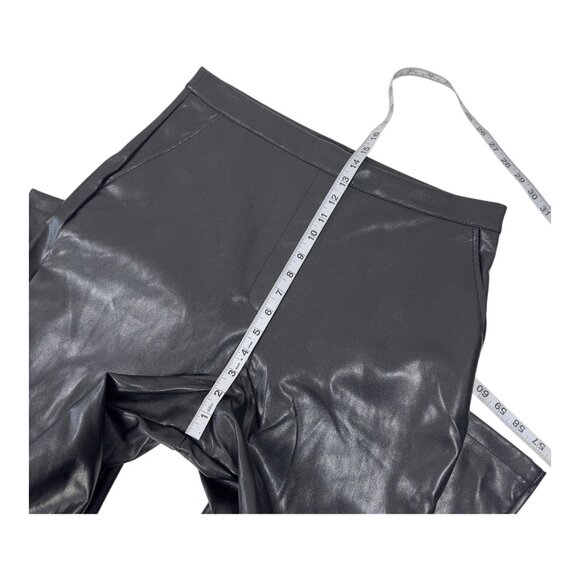 ASOS Design Black Faux Leather Flared Pants Women’s Size US 12 - Picture 5 of 12